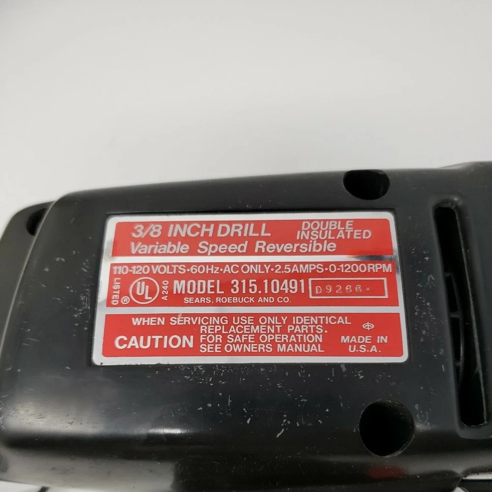 Sears Craftsman 315.10491 0-1200 RPM VSR 2.5 AMP 3/8